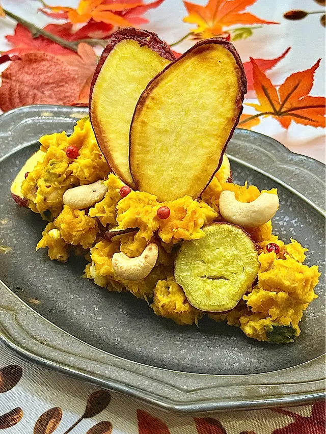 Snapdishの料理・レシピ写真:パンプキンサラダ .⋆﻿𝜗𝜚｜旬を食べよう！秋野菜アイデア大集合♪