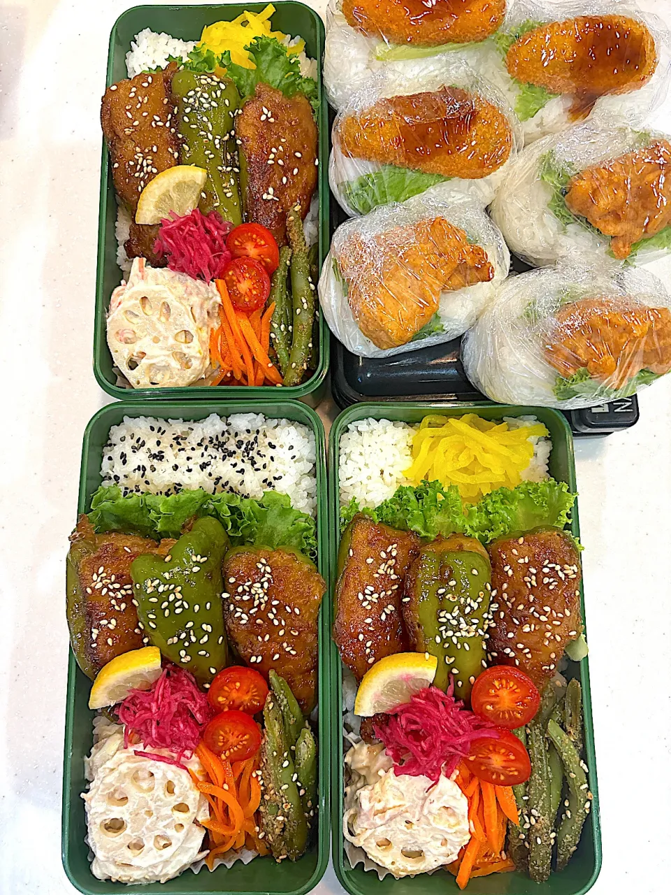 2025,10,09 ピーマン🫑肉詰めお弁当🍱|kayoo_ch517♡3太郎1姫２モル♡81line Maさん