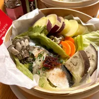 台湾香るサワラと野菜の蒸籠蒸し|むぎこさん