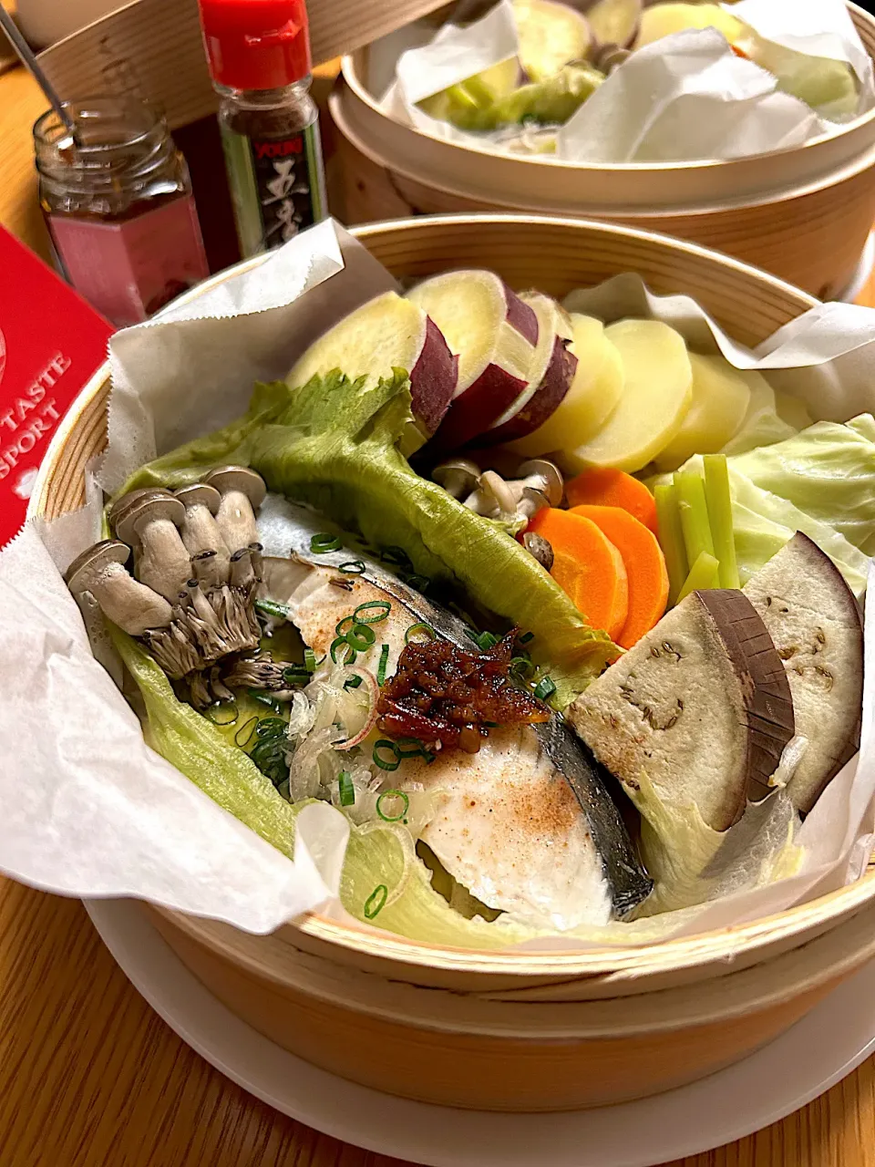 台湾香るサワラと野菜の蒸籠蒸し|むぎこさん