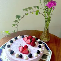 ブルーベリーのレアチーズタルト|チャッピーさん