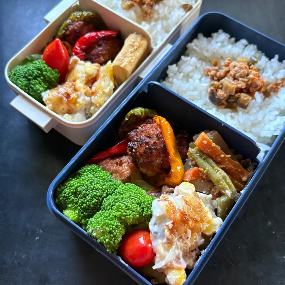 夫婦弁❣️カラフルパプリカ の肉詰め弁当|ひだまり農園さん