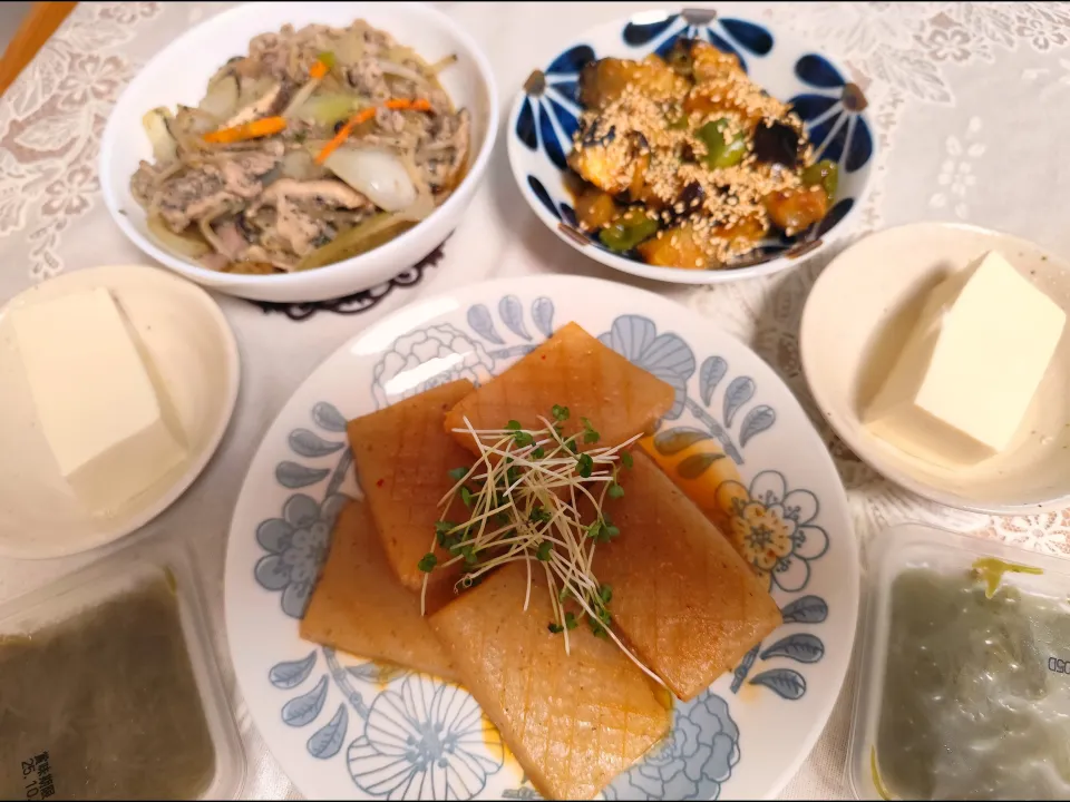 夜ごはん、あとはししゃも南蛮、なす漬物|m.rafuさん