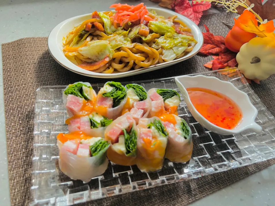 「生春巻き＆ソース焼きうどん」|バシュランさん