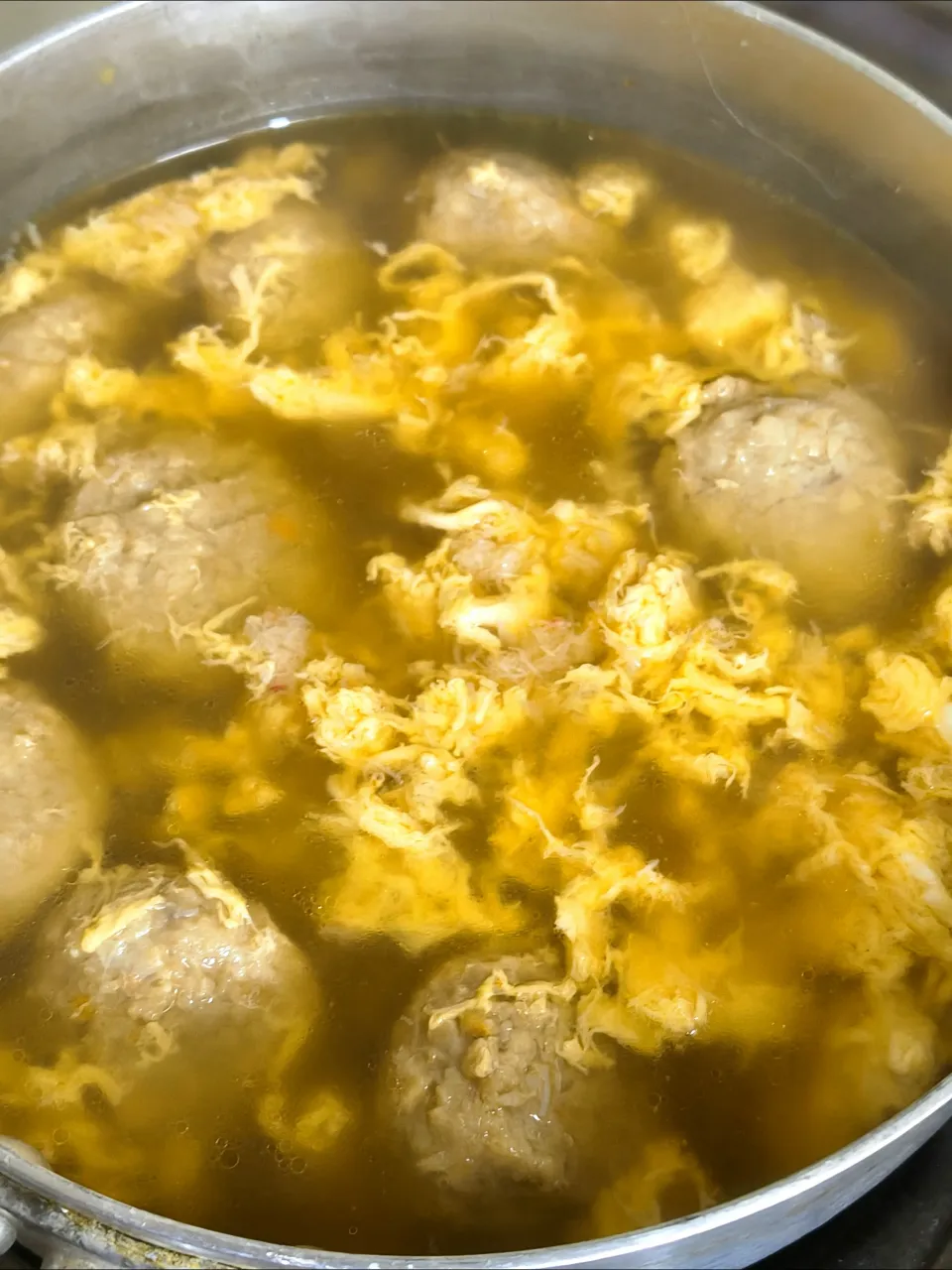 玉露園さんから頂いたしいたけ茶使って鶏つみれと蟹身と卵のしいたけスープ|時雨さん