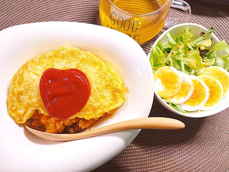 オムライスの夕ご飯|ゆうかさんさん
