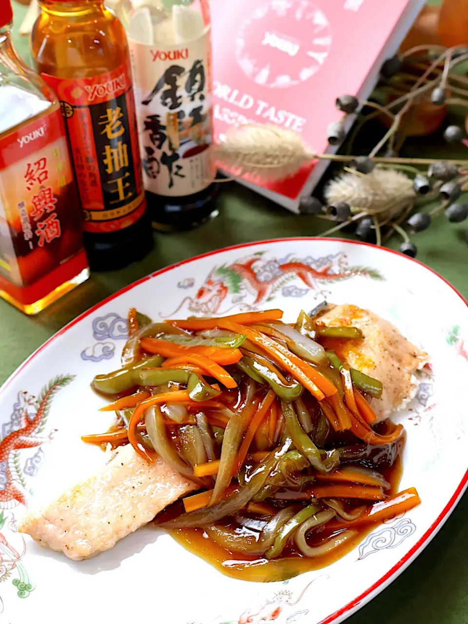 秋鮭の鎮江香酢あんかけ|めいめいさん