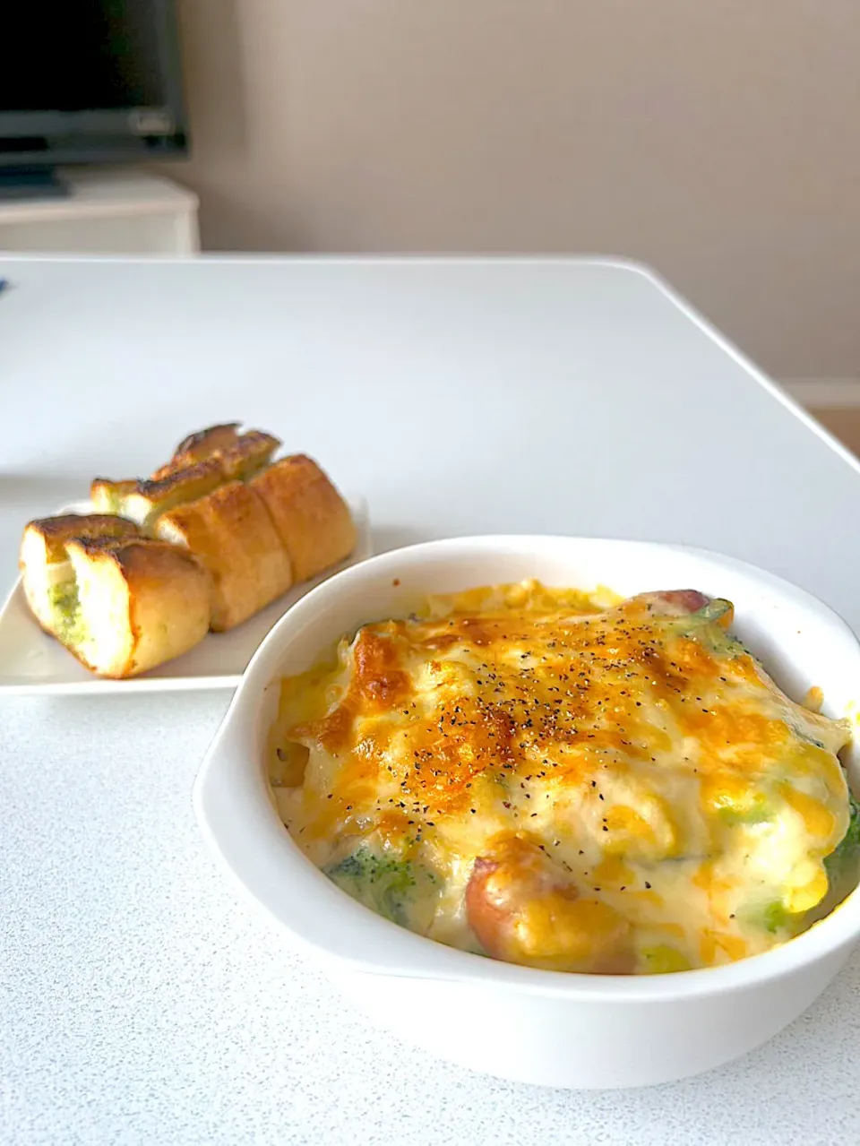 娘作！かぼちゃの豆乳グラタン🎃|おかちさん