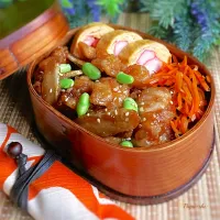 甘辛ダレでご飯がすすむ！チキンチキンごぼう弁当🍱