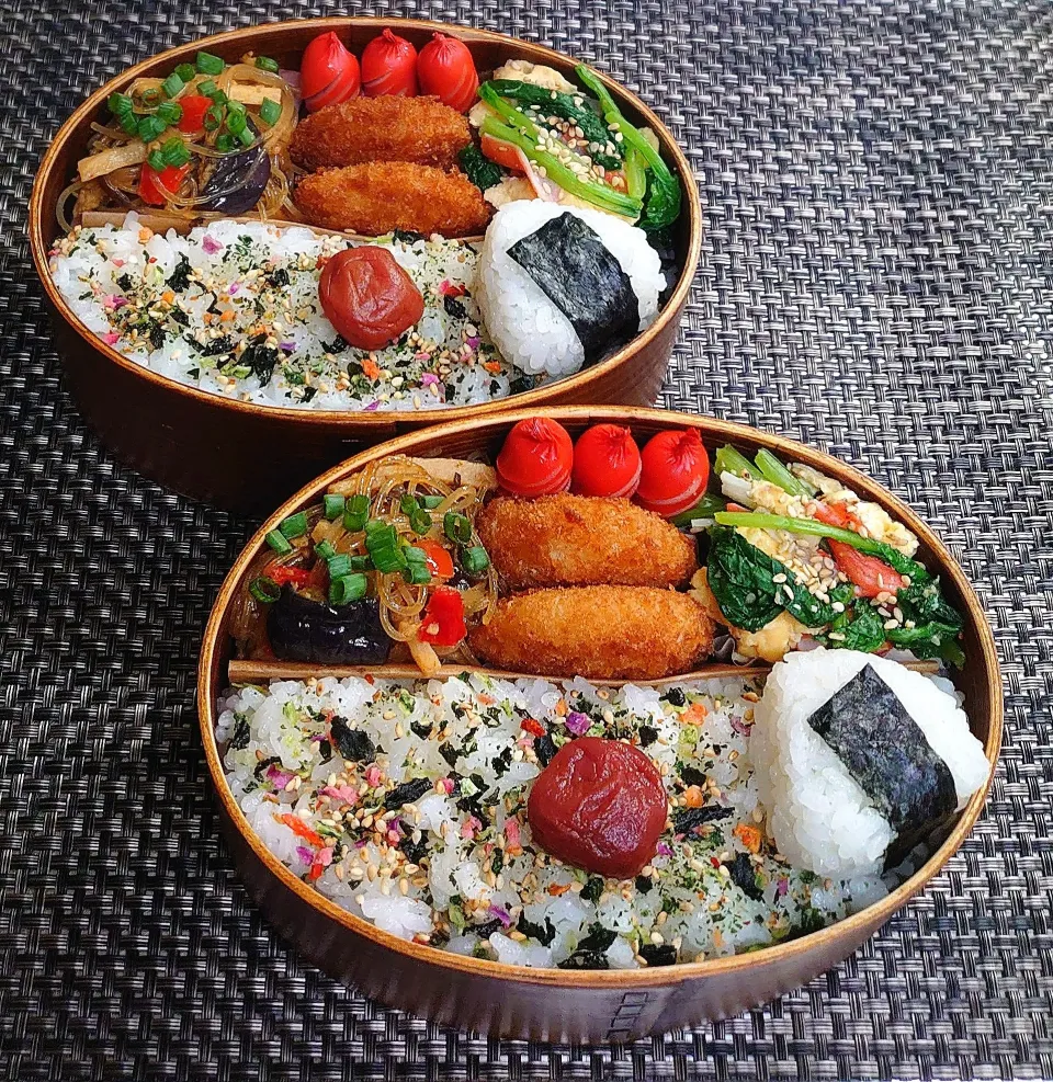 母とムスコのラブラブおソロ♪今日から新米だよー!食欲の秋バンザイ弁当|からあげビールさん