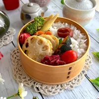 れんこんの挟み焼き弁当|@panna_cotta.703さん