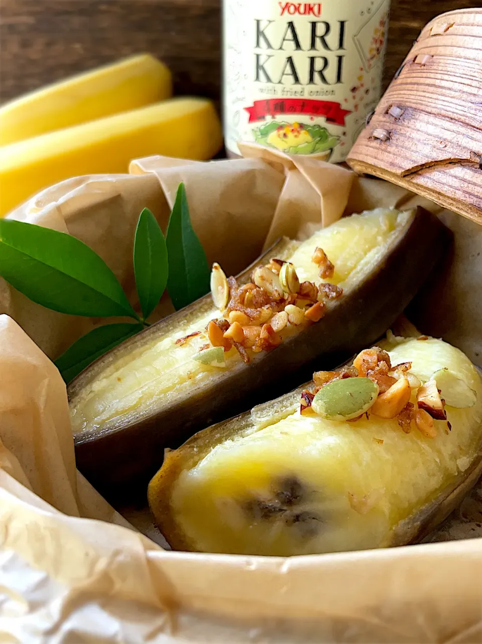 バナナの蒸籠蒸し♨️カリカリ4種のナッツ|9421beruさん