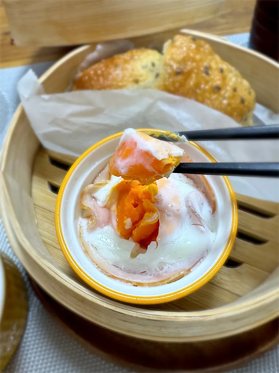 蒸しハムエッグ|morimi32さん