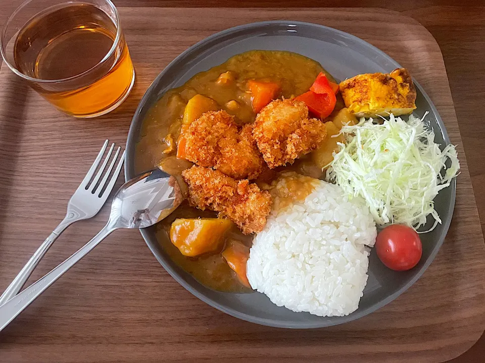 チキンカツカレーの在宅ワークランチ☀️|みーぬ | 楽しいお母さんの日々さん
