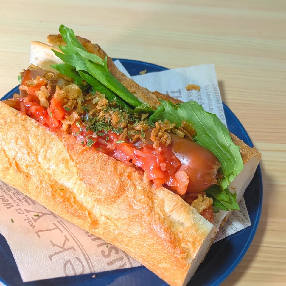 ガリと水菜の和風ホットドッグ|ぱおのご飯さん