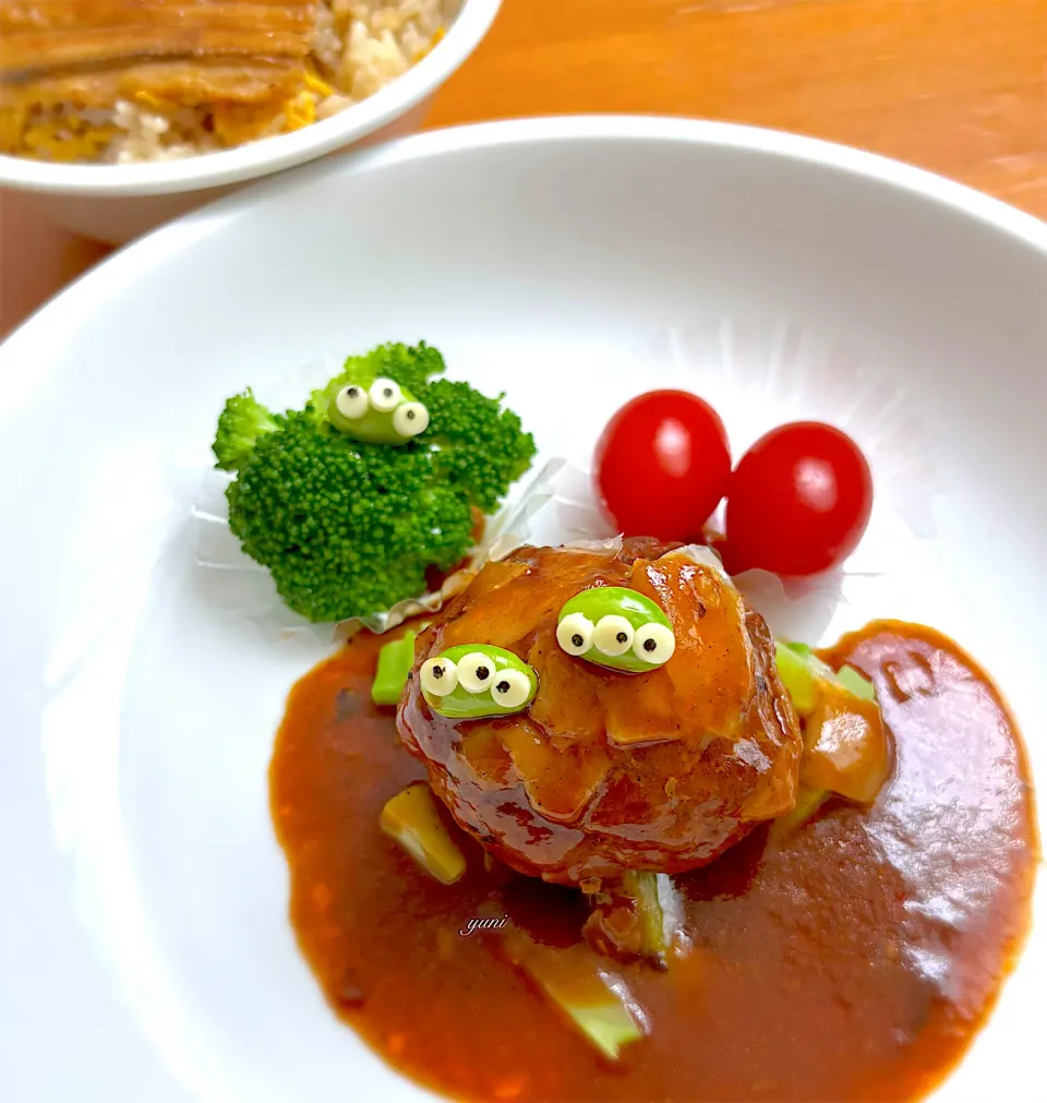 肉肉しいハンバーグとあなごめし　🕛|🌸yuni🌸さん