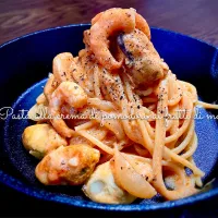 シーフードトマトクリームパスタ🍝🇮🇹|気まぐれシェフさん