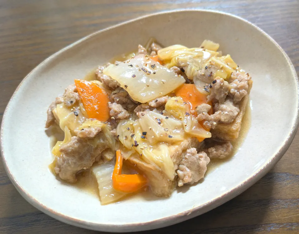 厚揚げと白菜のとろみ炒め|じょうさん