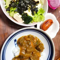 チョレギサラダ、カレー、フランクフルト|みーさん