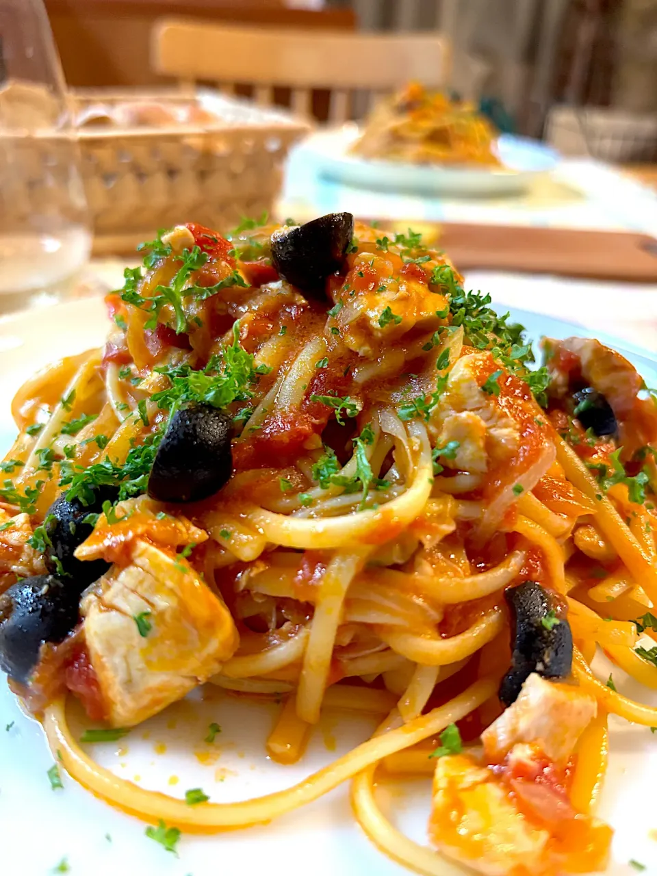 シイラのシチリア風パスタ|かおポンさん