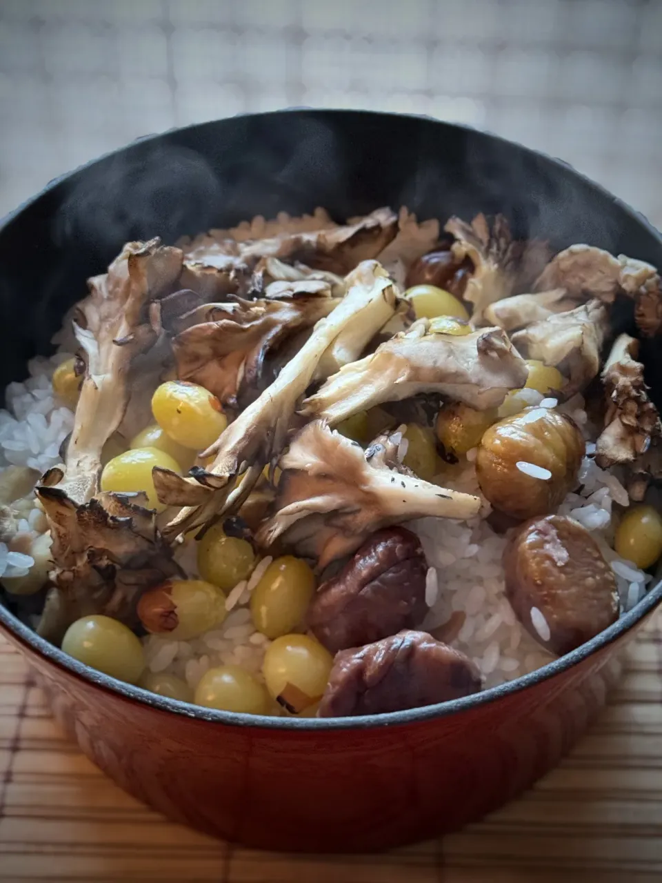 舞茸、栗、銀杏の炊き込みごはん|keisukeさん