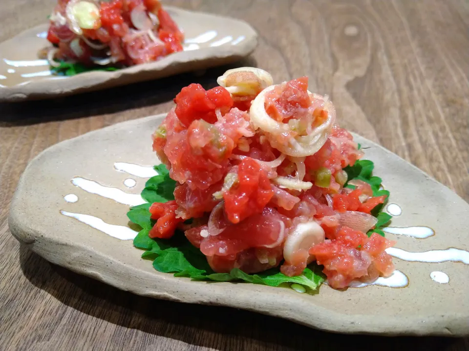 鮪ねぎとろ梅なめろう|古尾谷りかこさん