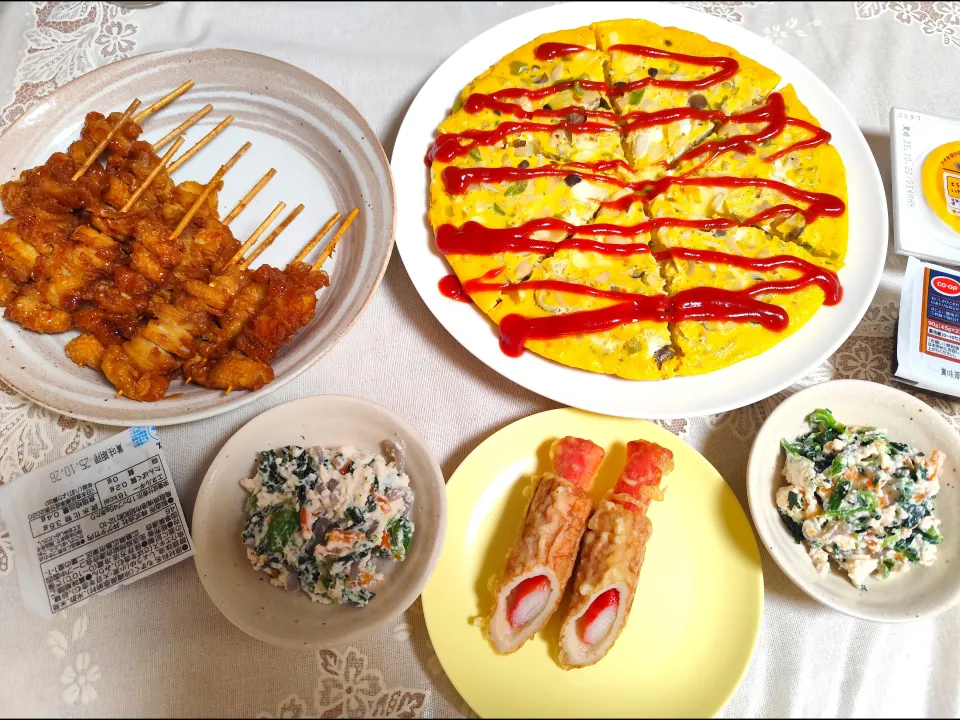 手作りはオープンオムレツと白和え|m.rafuさん