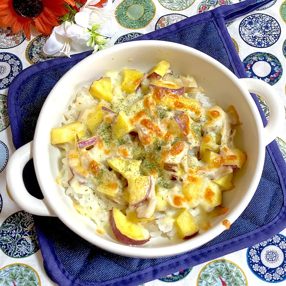 さつまいも🍠ときのこ🍄‍🟫のドリア風✨|ringonamaさん