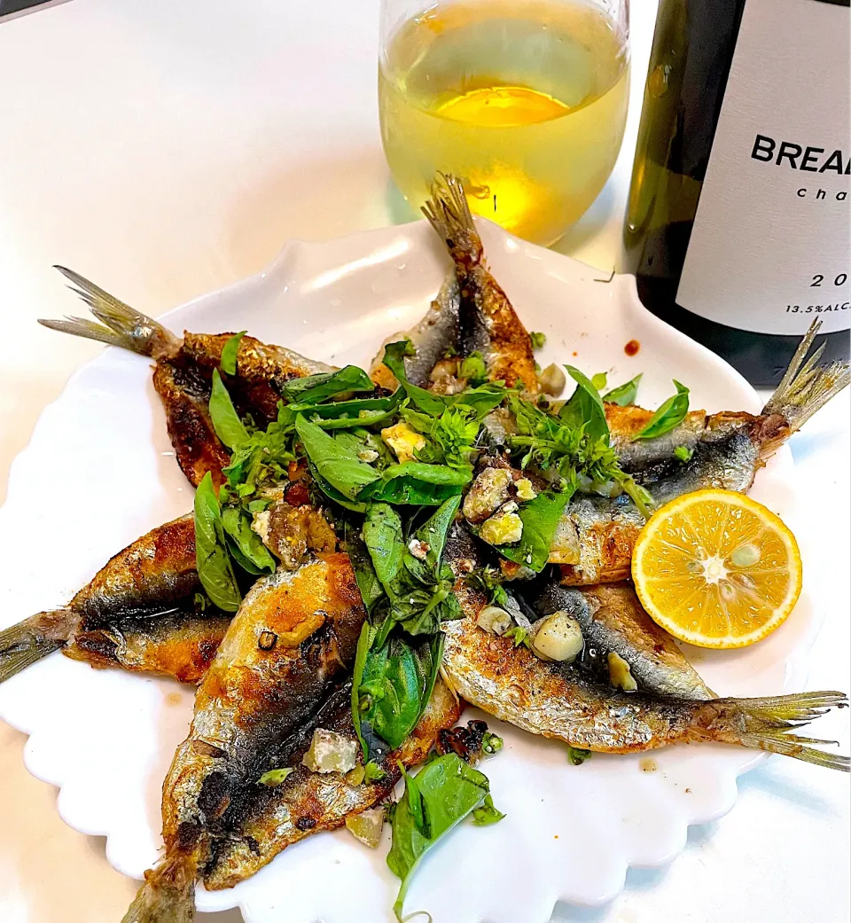 イワシのニンニクオリーブオイル焼き|sasaちゃんこ😎さん