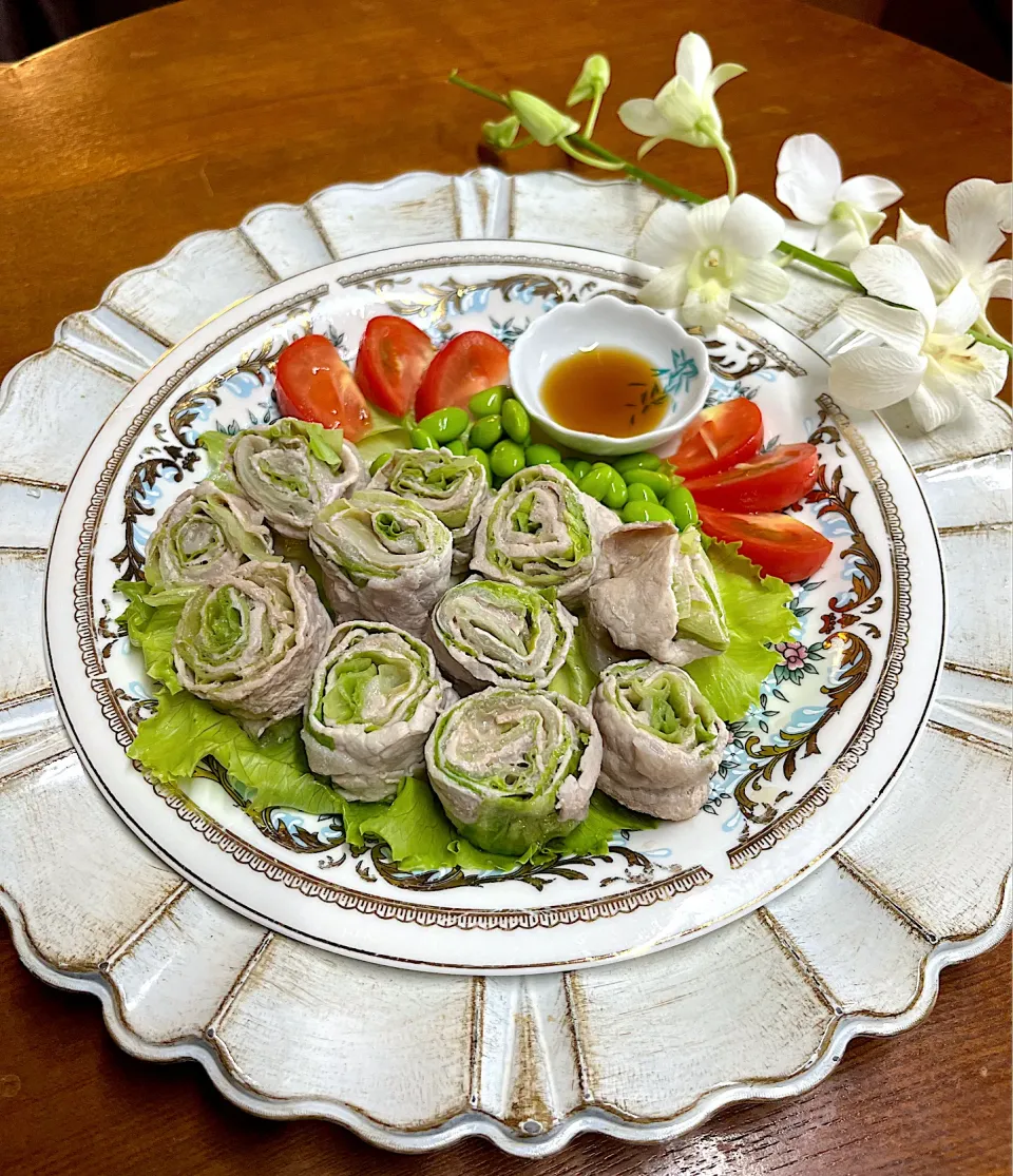 レンチン豚巻きレタス🥬昆布ポン酢|henryさん