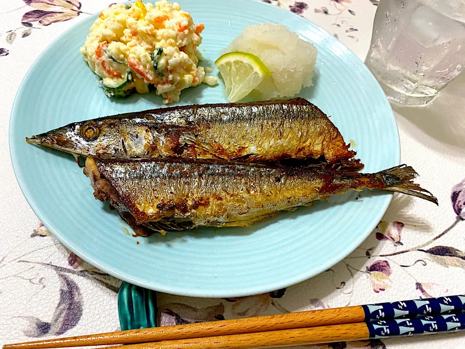 秋刀魚の塩焼き|単身赴任のっちさん