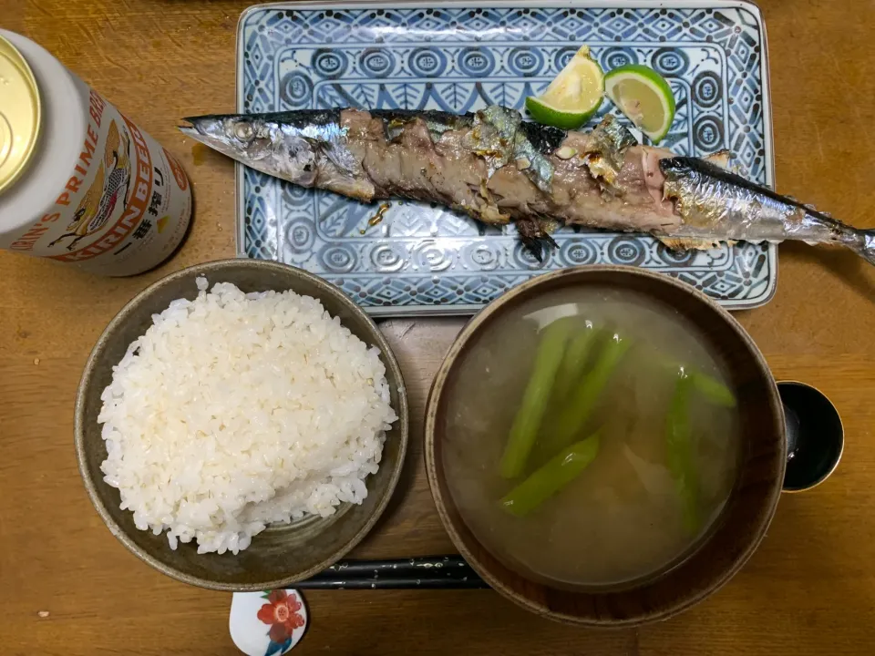 夕食　サンマの塩焼き|ATさん