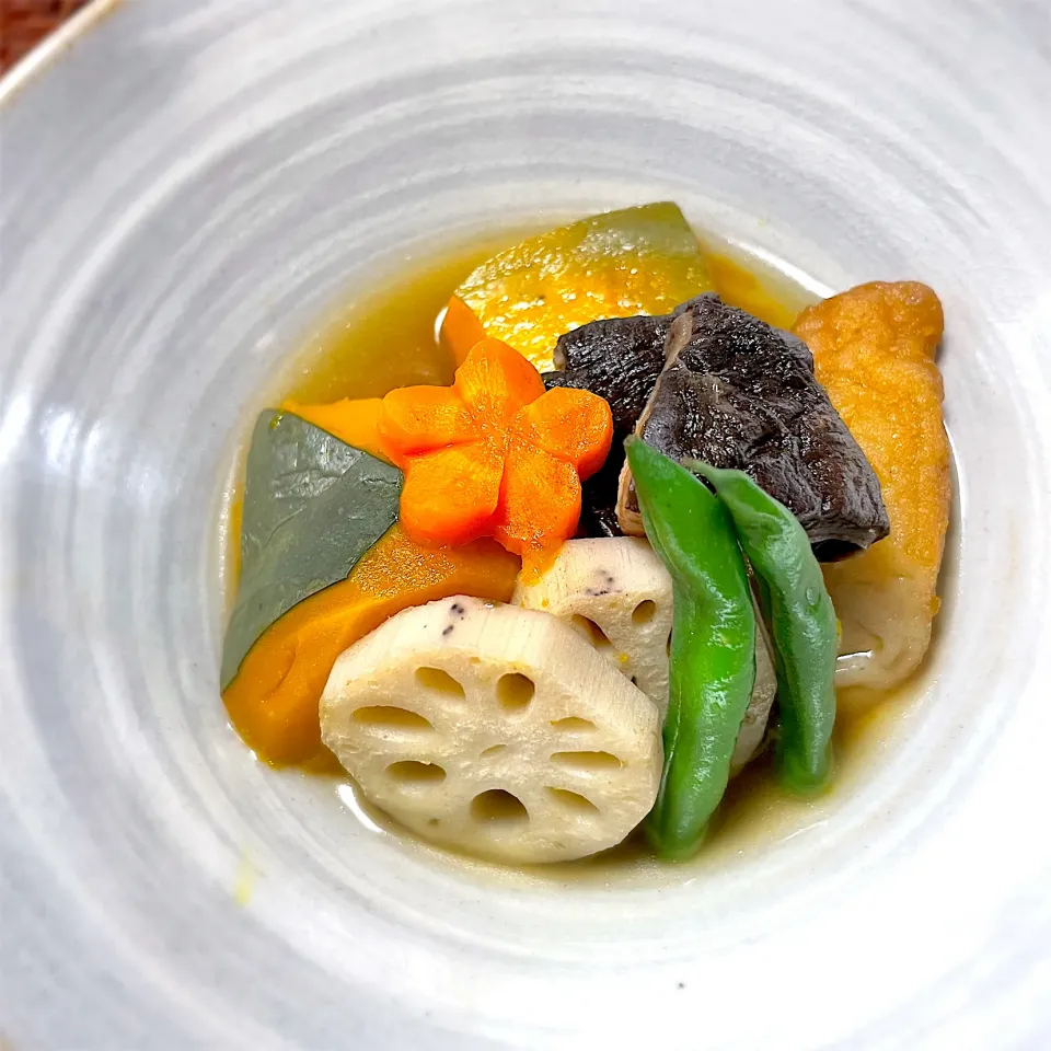 煮物（かぼちゃ、蓮根、椎茸、人参、いんげん）|藤田 まり子さん