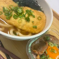 きつねうどんと牛カルビ丼|やなさん