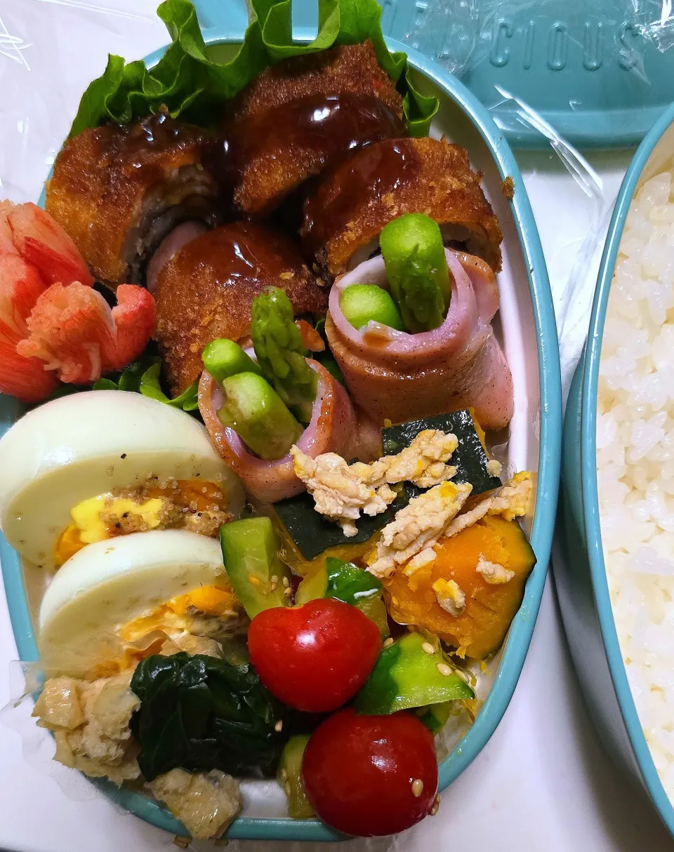 ソーセージの海苔肉巻きフライ弁当🍱|みみさん