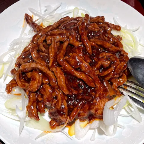 「李錦記 甜麺醤」を使ってみたSnapdishの料理・レシピ写真:細切り牛肉の甜麺醤炒め