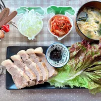 ポッサム・ワカメと玉子のスープ
 - 李錦記サムジャン -|がぁがさん