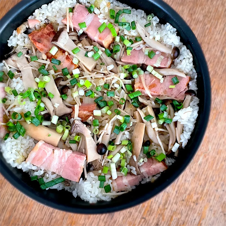 きのことベーコンのパエリア|ふうりんさん