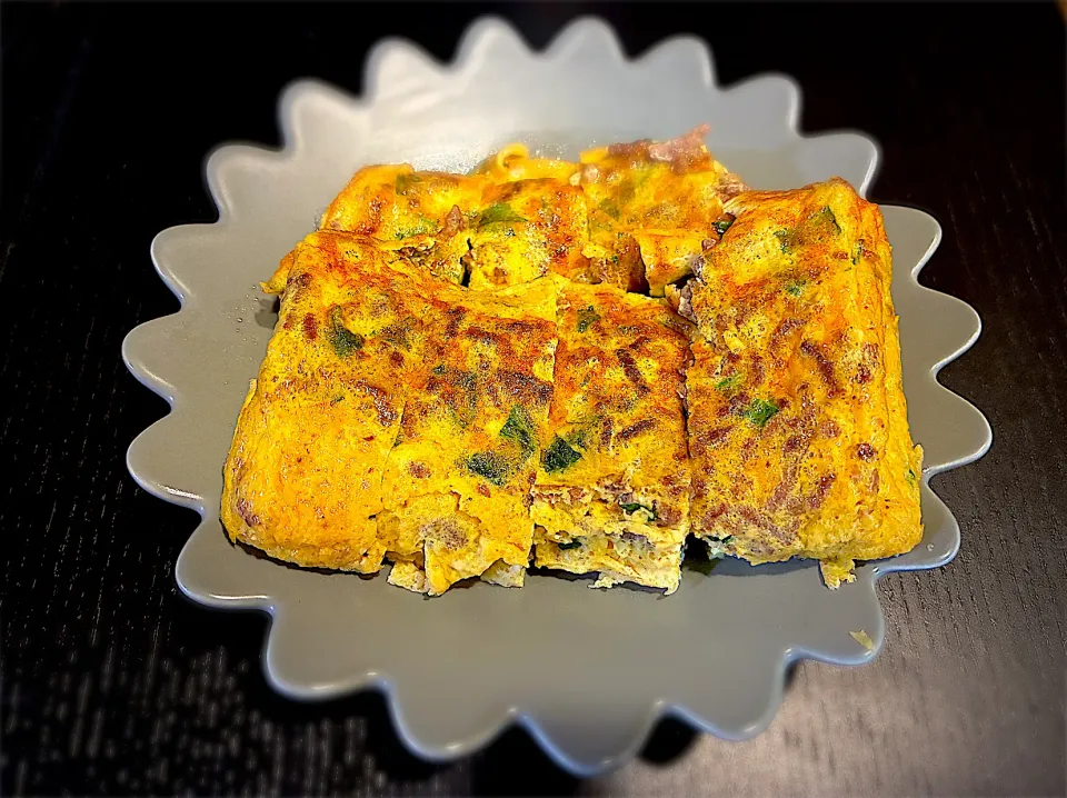 大葉とひき肉のだし巻き卵|なみさん