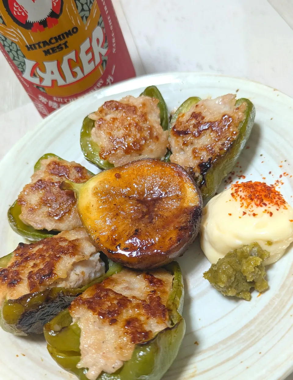 🫑まなピーマンの肉詰め🫑|ひとみんΨ(*´∀｀)Ψさん