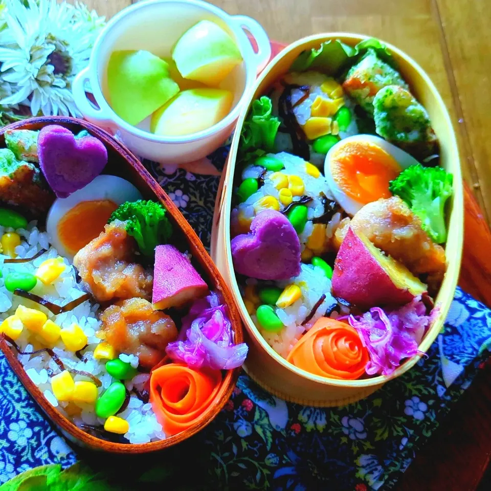 鶏肉とさつまいものバター醤油弁当🍱|さらママさん