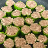 揚げない肉詰めピーマン🫑🍖|ゆきぽよ婆さん