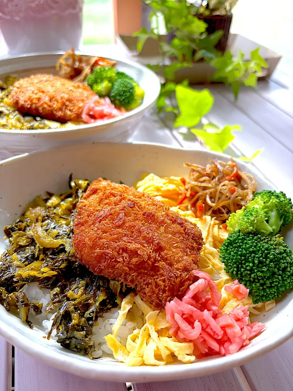 ほか弁の高菜弁当風|おかちさん