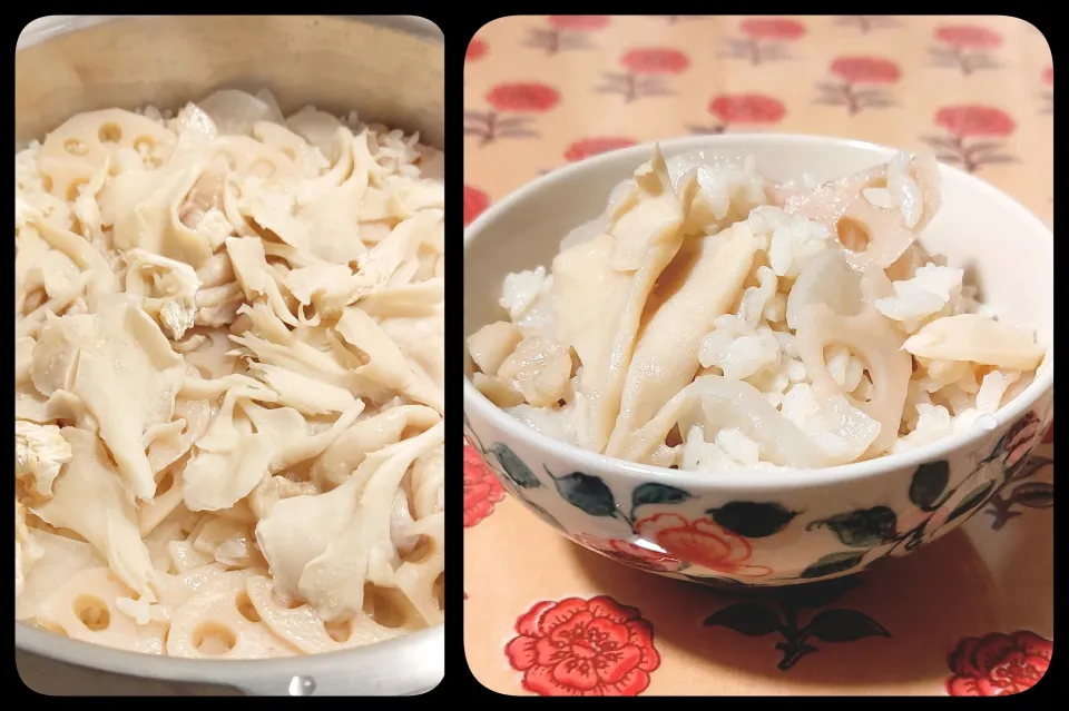 白い炊き込みごはん|きつねさん