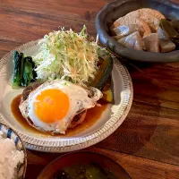 目玉焼きハンバーグ　がんも煮|Nakaba Kobayashiさん