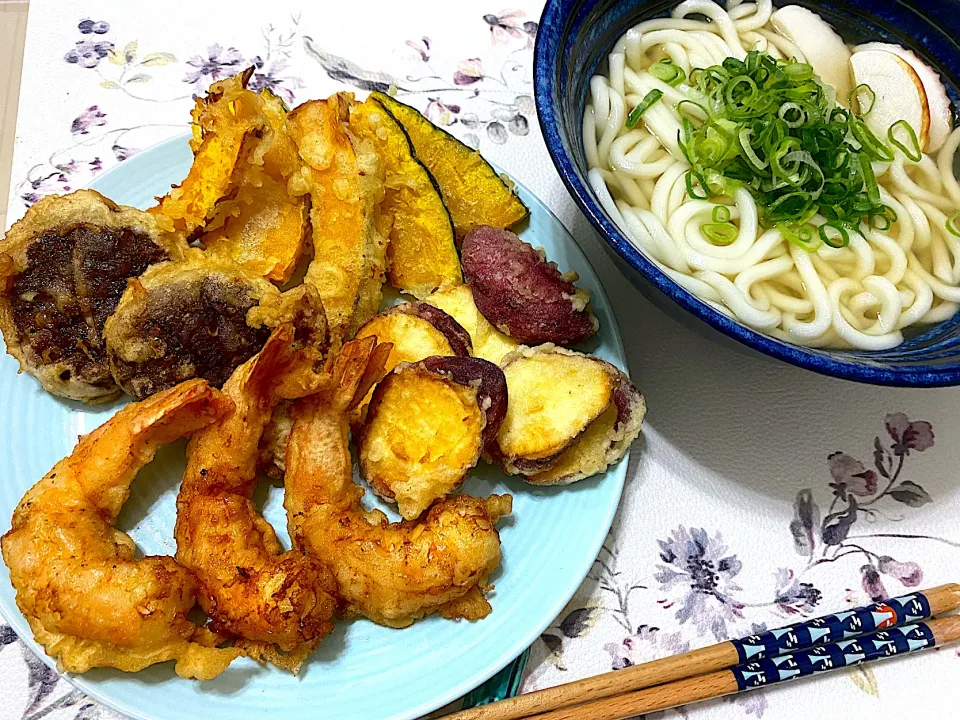 天ぷらうどん定食|単身赴任のっちさん