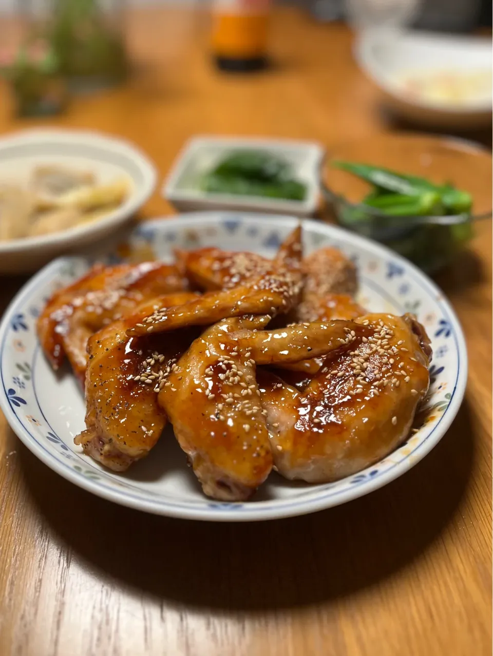 10/14の夕食　鶏手羽先の甘辛焼き|yoneさん