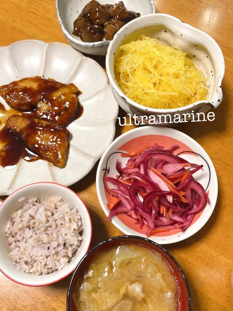 ＊具だくさん豚汁とそうめんかぼちゃ、いろいろ常備菜でパパっと晩ごはん♪＊|ultramarineさん