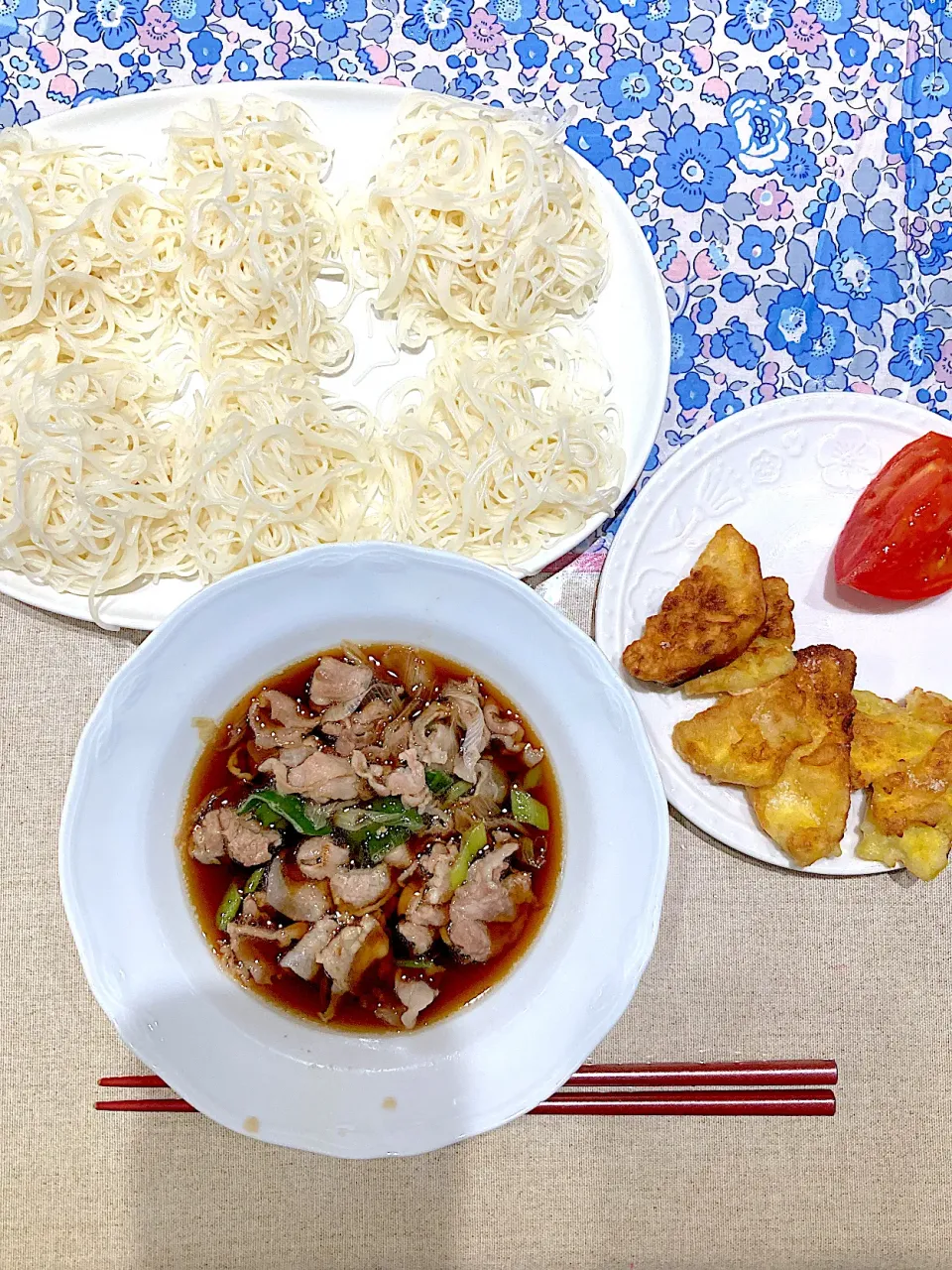 つけ素麺と薩摩天ぷら|おしゃべり献立さん