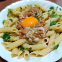 ペンネの納豆あえ|玉藻天狐丸さん